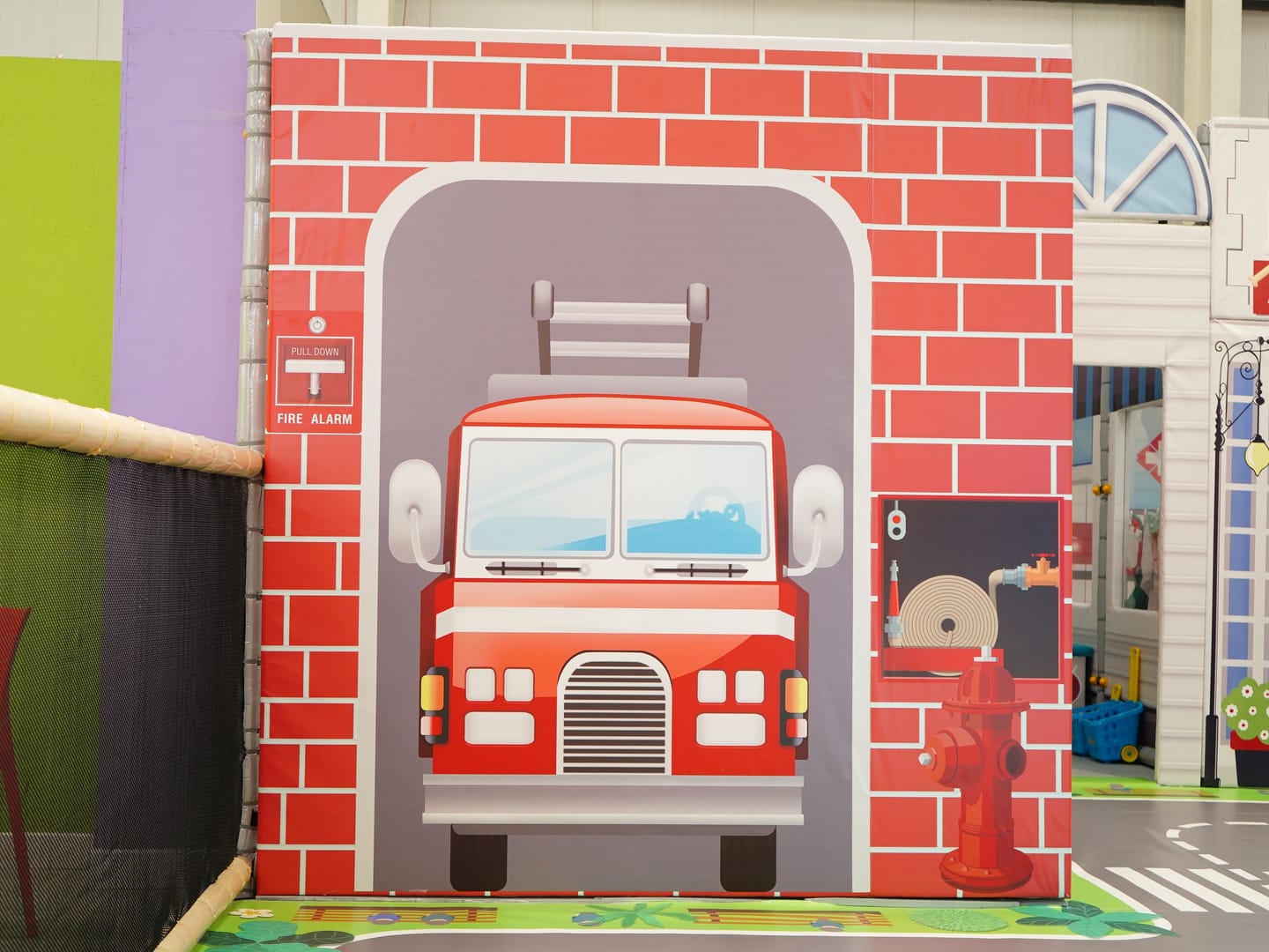 Fire Station role-play façade in the Toddler Area.